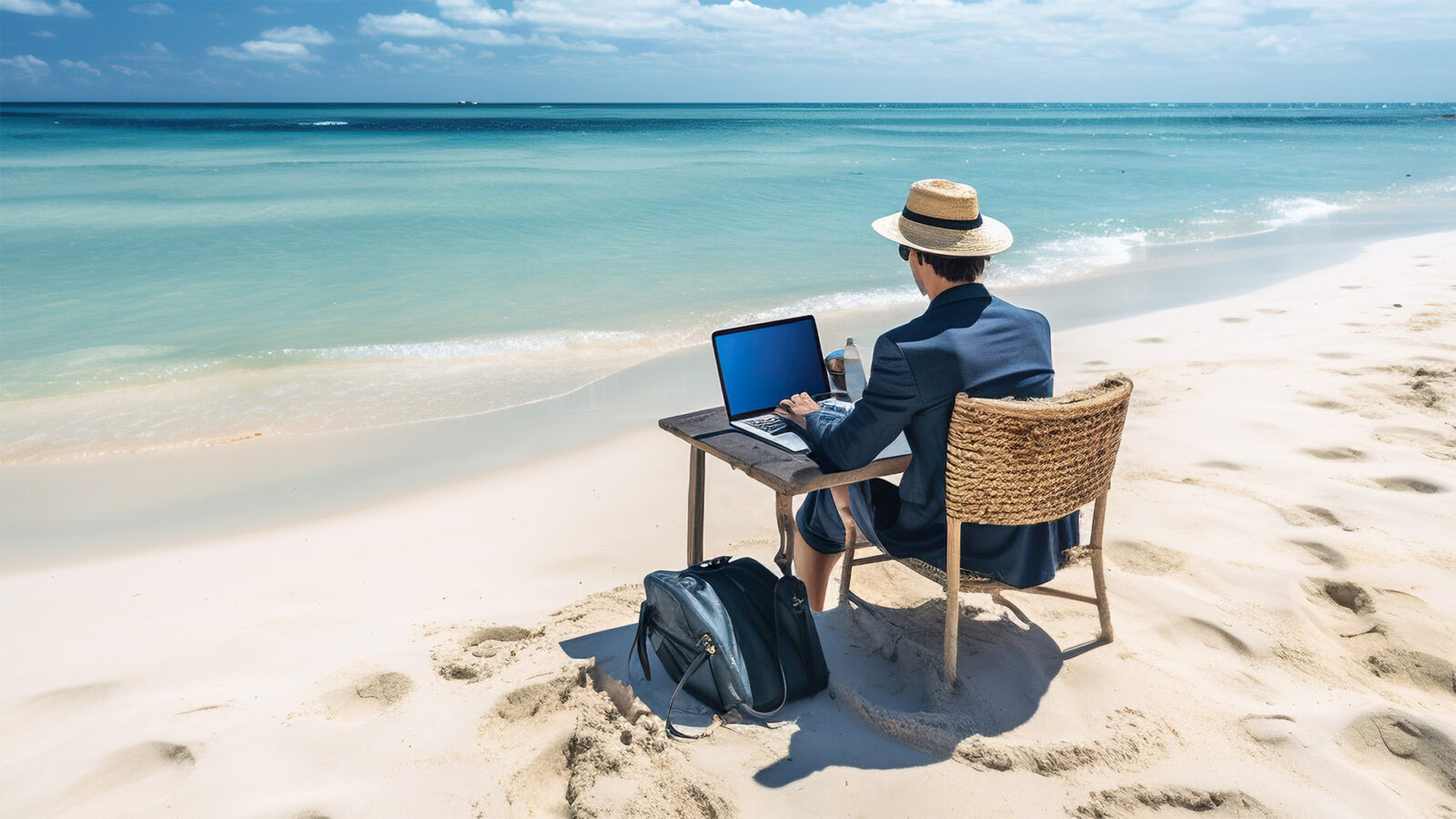 cyber säker sommar på stranden