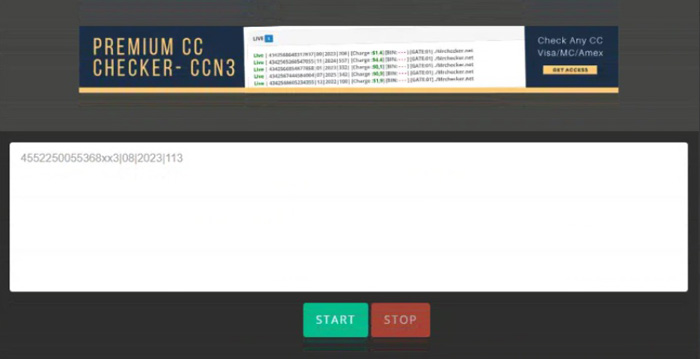 Figure 2 - An example of CC Checker online